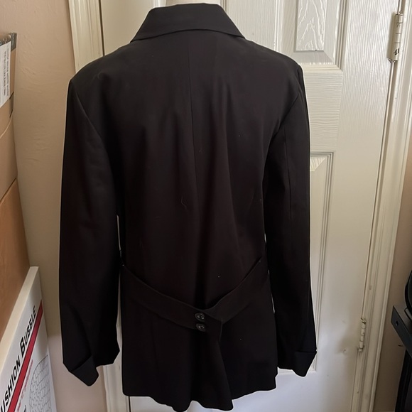 Apostrophe Black Short Trench Coat (Style) - Picture 2 of 5